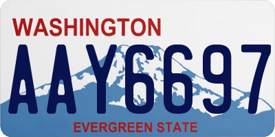 WA license plate AAY6697