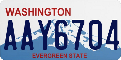 WA license plate AAY6704