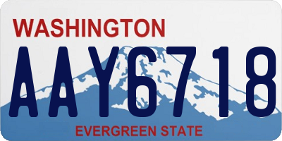 WA license plate AAY6718