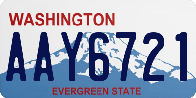WA license plate AAY6721