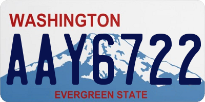 WA license plate AAY6722