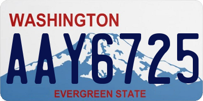 WA license plate AAY6725