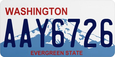 WA license plate AAY6726