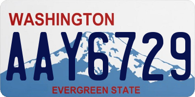 WA license plate AAY6729