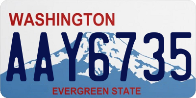 WA license plate AAY6735