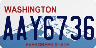 WA license plate AAY6736
