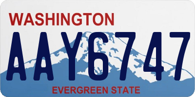 WA license plate AAY6747