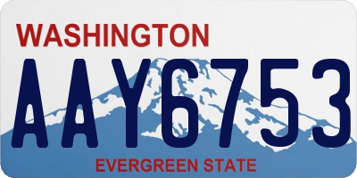 WA license plate AAY6753