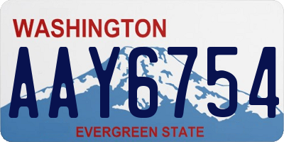 WA license plate AAY6754