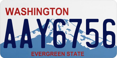 WA license plate AAY6756