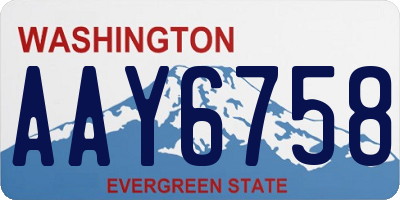 WA license plate AAY6758