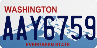 WA license plate AAY6759