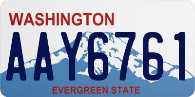 WA license plate AAY6761