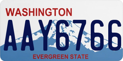 WA license plate AAY6766