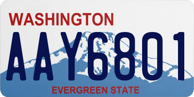 WA license plate AAY6801