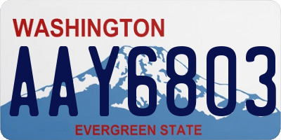 WA license plate AAY6803