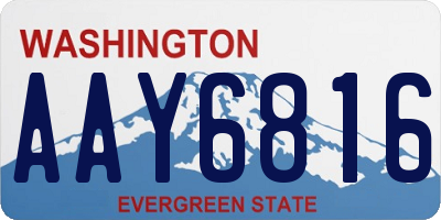 WA license plate AAY6816