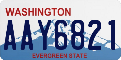 WA license plate AAY6821