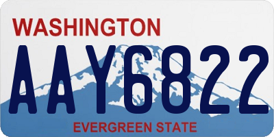 WA license plate AAY6822