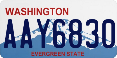 WA license plate AAY6830