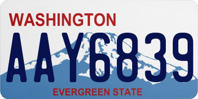 WA license plate AAY6839