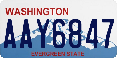 WA license plate AAY6847