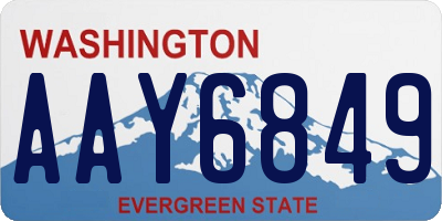 WA license plate AAY6849