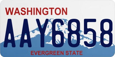 WA license plate AAY6858