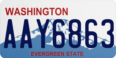 WA license plate AAY6863