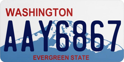 WA license plate AAY6867