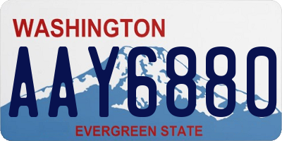 WA license plate AAY6880