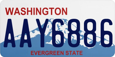 WA license plate AAY6886