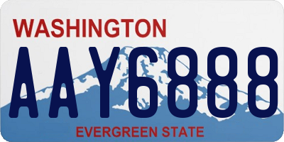 WA license plate AAY6888