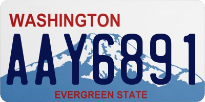 WA license plate AAY6891