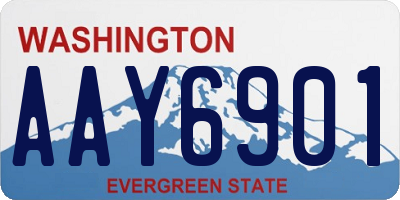 WA license plate AAY6901