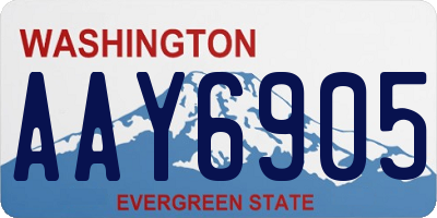 WA license plate AAY6905