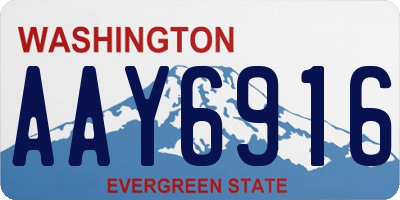 WA license plate AAY6916