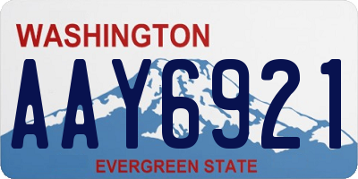 WA license plate AAY6921