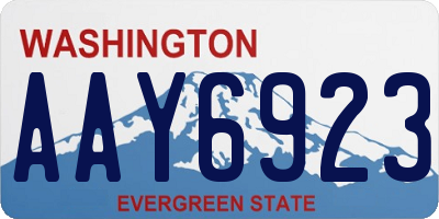 WA license plate AAY6923