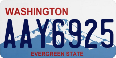 WA license plate AAY6925