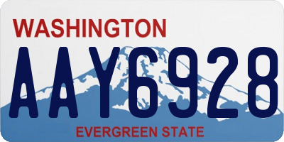WA license plate AAY6928