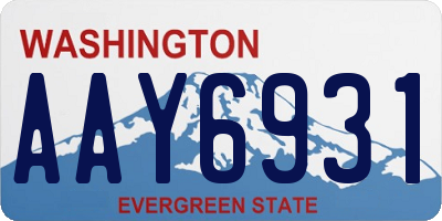 WA license plate AAY6931
