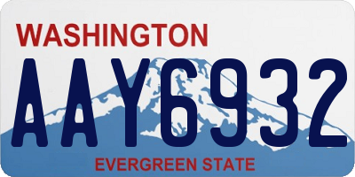 WA license plate AAY6932