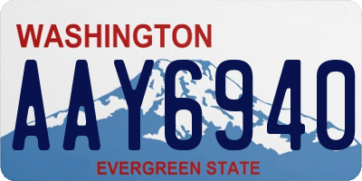 WA license plate AAY6940