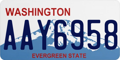WA license plate AAY6958