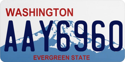 WA license plate AAY6960