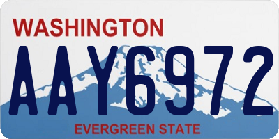 WA license plate AAY6972