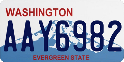WA license plate AAY6982