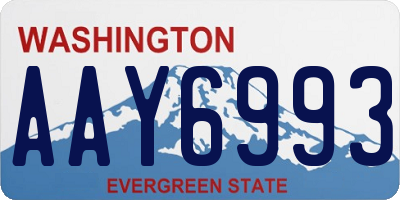 WA license plate AAY6993