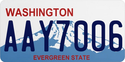 WA license plate AAY7006